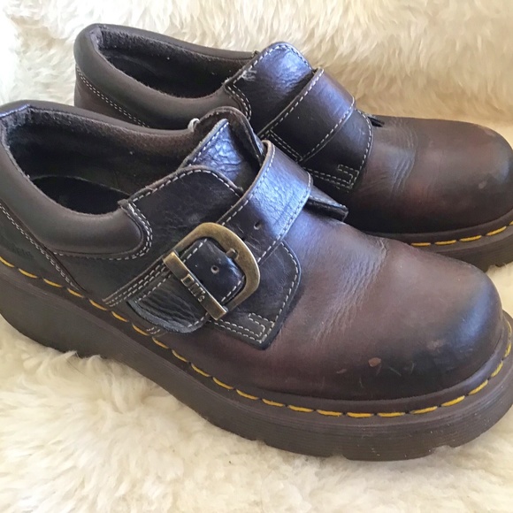 Dr. Martens Shoes - Vintage Dr. Martens Brown 3A78 Size 38EU Buckle Loafers